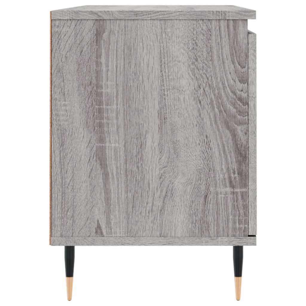 Tv-Meubel 104X35X50 Cm Bewerkt Hout Eikenkleurig Grijs sonoma
