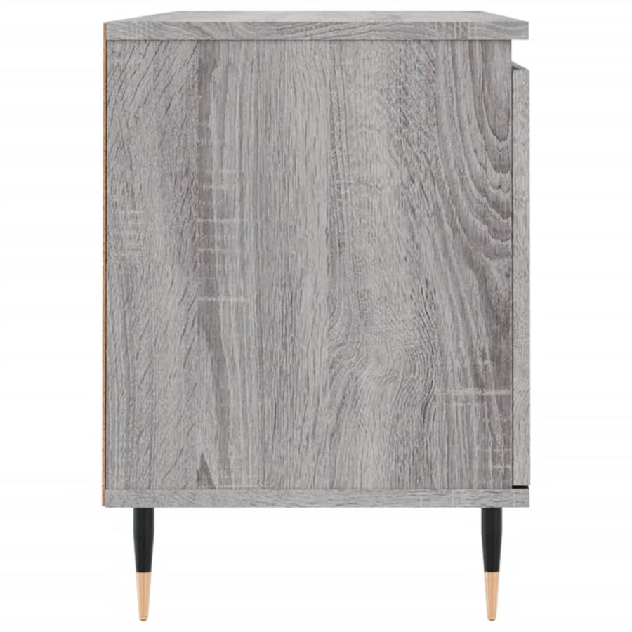 Tv-Meubel 104X35X50 Cm Bewerkt Hout Eikenkleurig Grijs sonoma