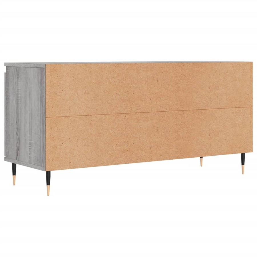 Tv-Meubel 104X35X50 Cm Bewerkt Hout Eikenkleurig Grijs sonoma