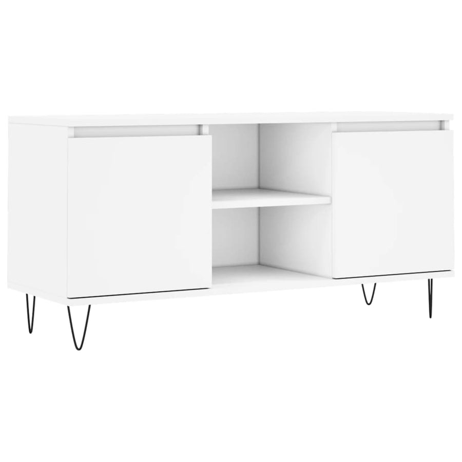 Tv-Meubel 04X35X50 Cm Bewerkt Hout Wit