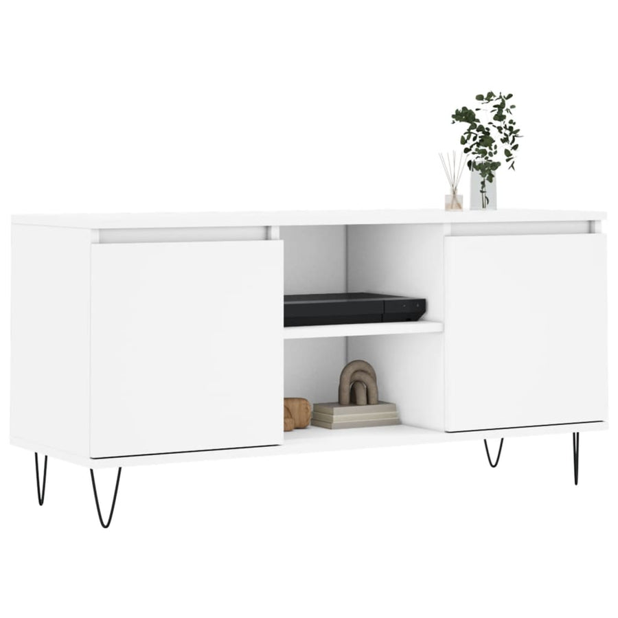 Tv-Meubel 04X35X50 Cm Bewerkt Hout Wit