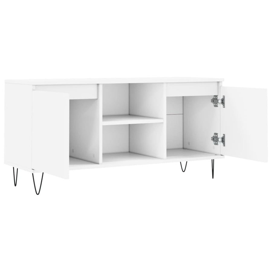 Tv-Meubel 04X35X50 Cm Bewerkt Hout Wit
