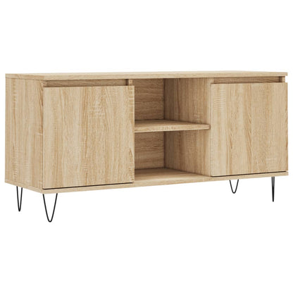 Tv-Meubel 104X35X50 Cm Bewerkt Hout Kleurig Sonoma eiken
