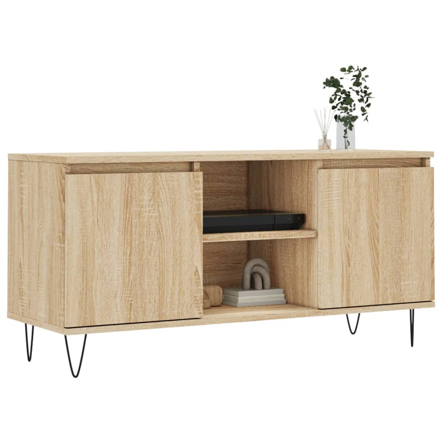Tv-Meubel 104X35X50 Cm Bewerkt Hout Kleurig Sonoma eiken