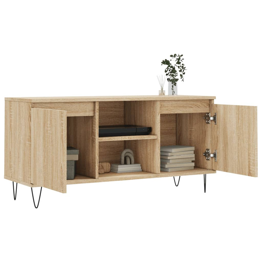 Tv-Meubel 104X35X50 Cm Bewerkt Hout Kleurig Sonoma eiken