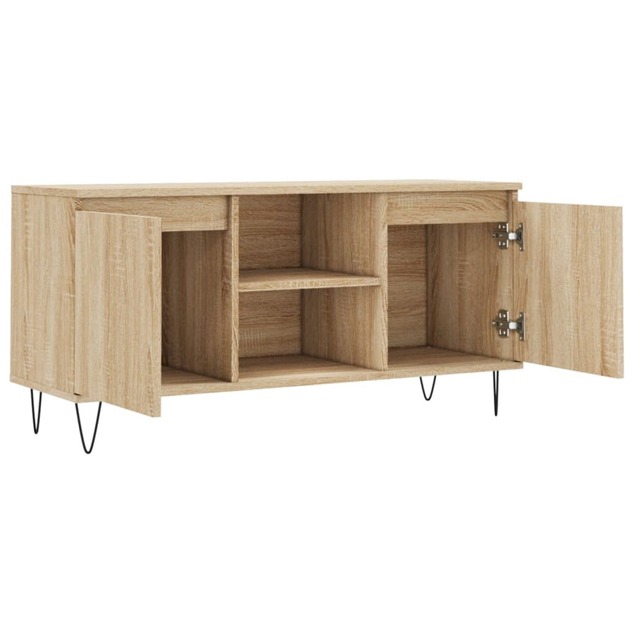 Tv-Meubel 104X35X50 Cm Bewerkt Hout Kleurig Sonoma eiken