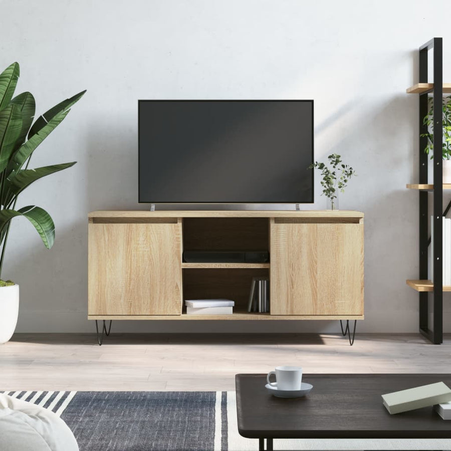 Tv-Meubel 104X35X50 Cm Bewerkt Hout Kleurig Sonoma eiken