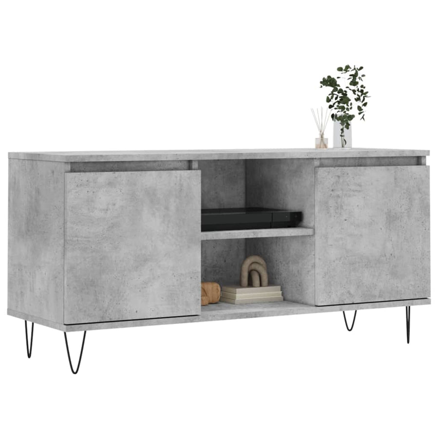 Tv-Meubel 04X35X50 Cm Bewerkt Hout Betongrijs