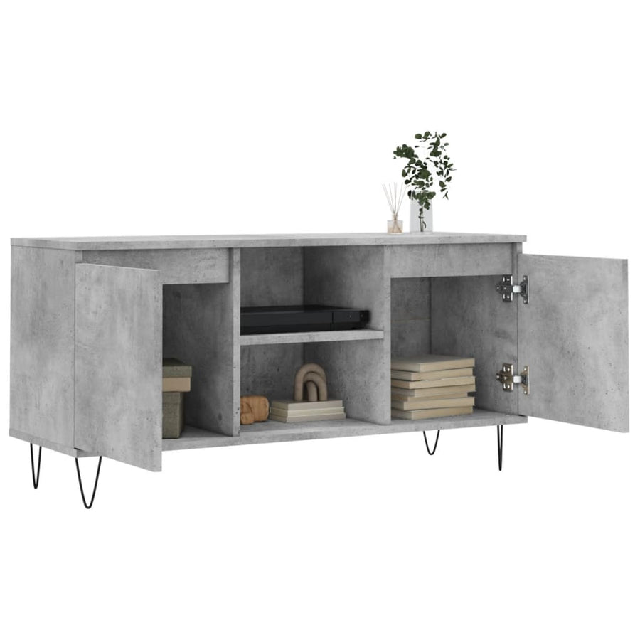 Tv-Meubel 04X35X50 Cm Bewerkt Hout Betongrijs