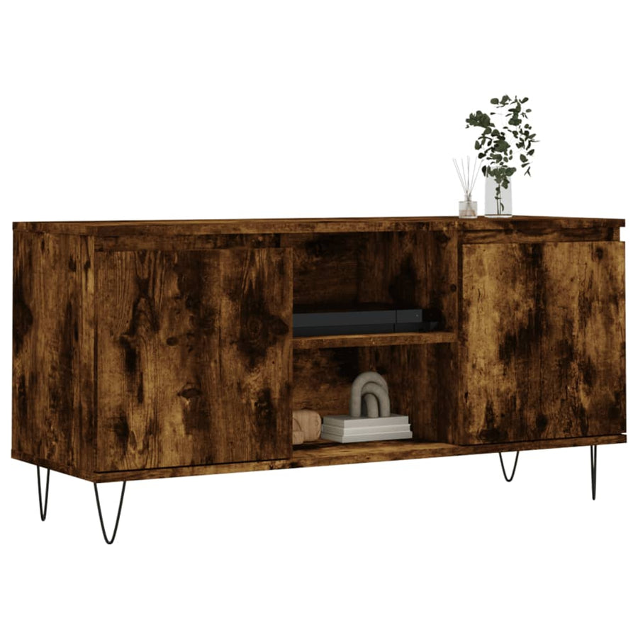 Tv-Meubel 04X35X50 Cm Bewerkt Hout Kleurig Gerookt eiken