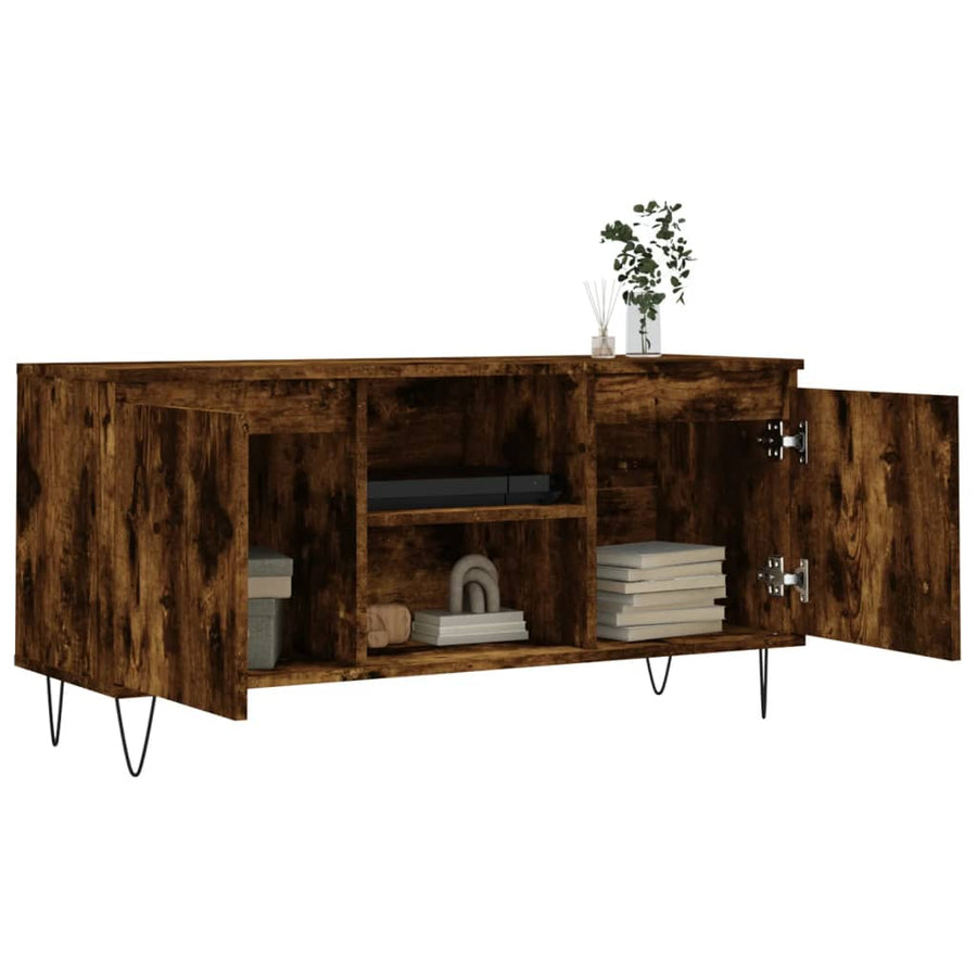 Tv-Meubel 04X35X50 Cm Bewerkt Hout Kleurig Gerookt eiken