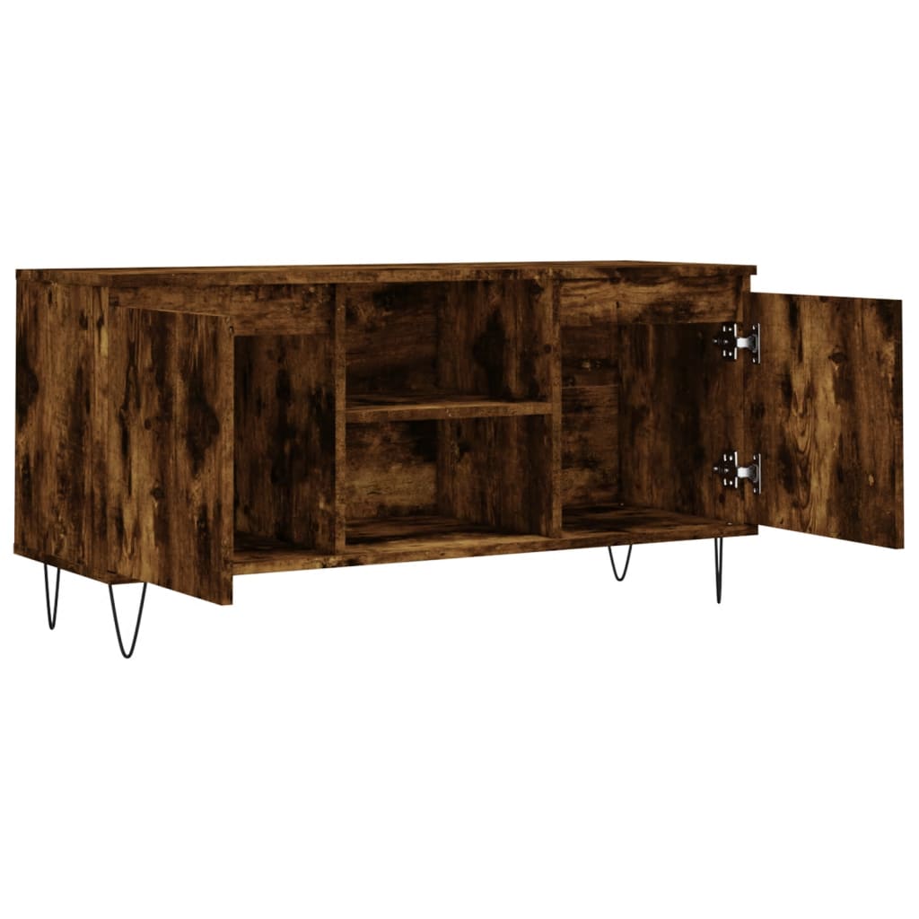 Tv-Meubel 04X35X50 Cm Bewerkt Hout Kleurig Gerookt eiken