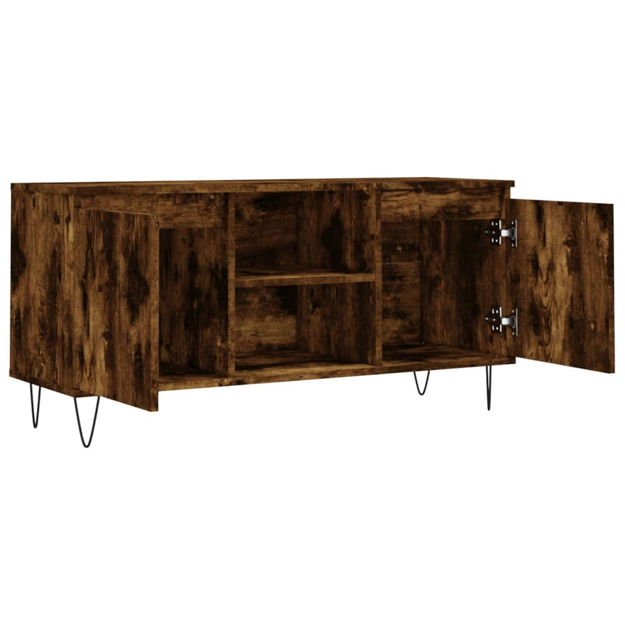 Tv-Meubel 04X35X50 Cm Bewerkt Hout Kleurig Gerookt eiken