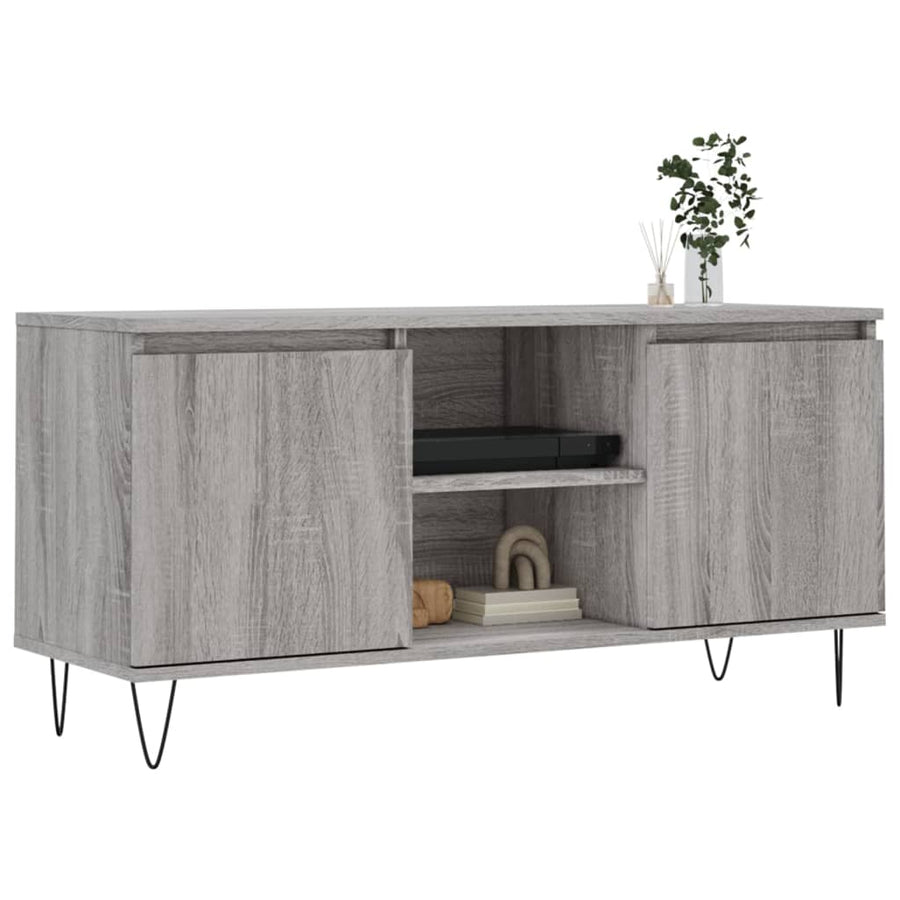Tv-Meubel 04X35X50 Cm Bewerkt Hout Eikenkleurig Grijs sonoma