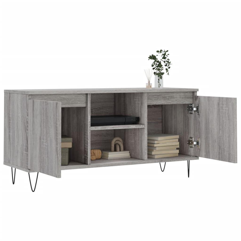 Tv-Meubel 04X35X50 Cm Bewerkt Hout Eikenkleurig Grijs sonoma