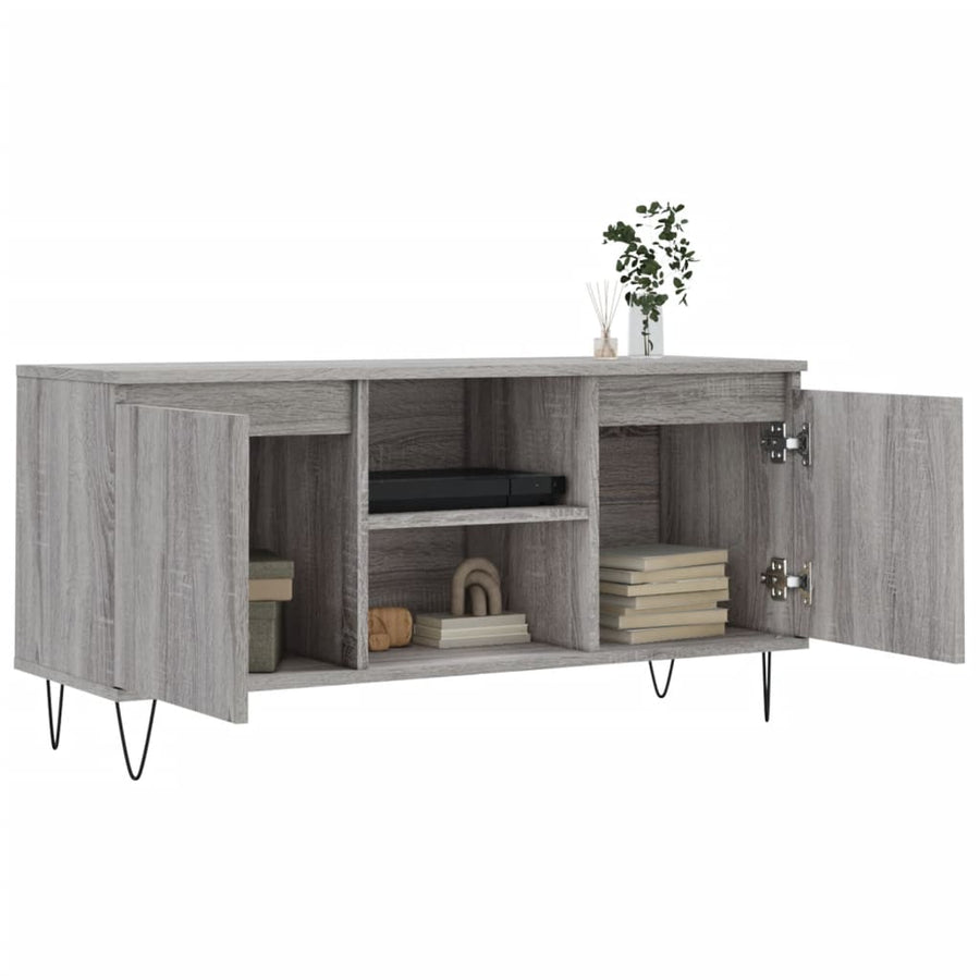 Tv-Meubel 04X35X50 Cm Bewerkt Hout Eikenkleurig Grijs sonoma