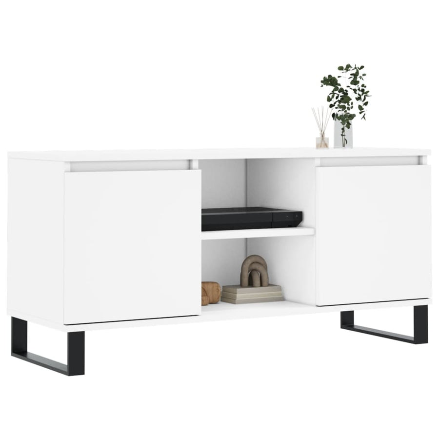 Tv-Meubel 04X35X50 Cm Bewerkt Hout Wit