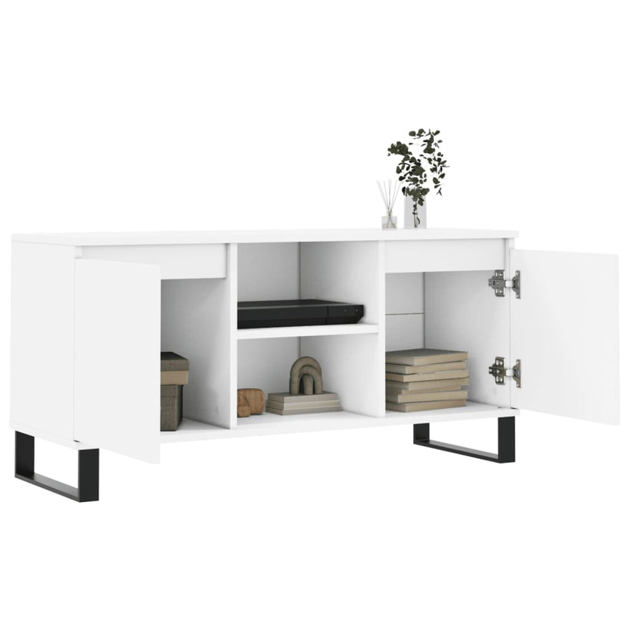 Tv-Meubel 04X35X50 Cm Bewerkt Hout Wit