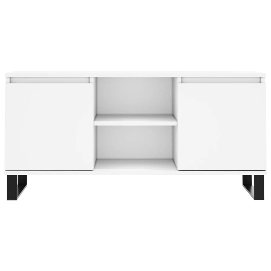 Tv-Meubel 04X35X50 Cm Bewerkt Hout Wit