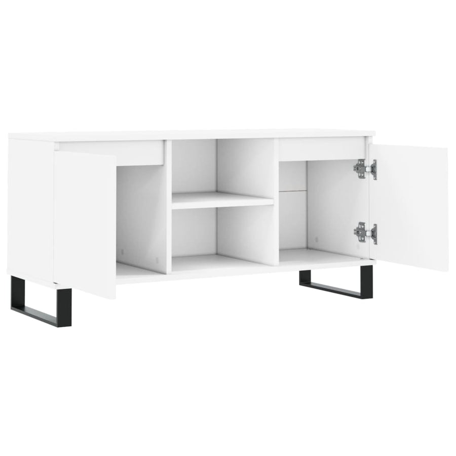 Tv-Meubel 04X35X50 Cm Bewerkt Hout Wit