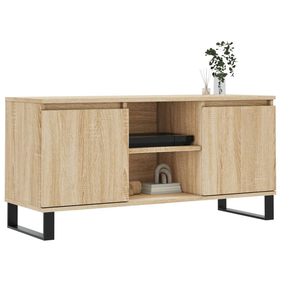 Tv-meubel 104x35x50 cm bewerkt hout sonoma eikenkleurig