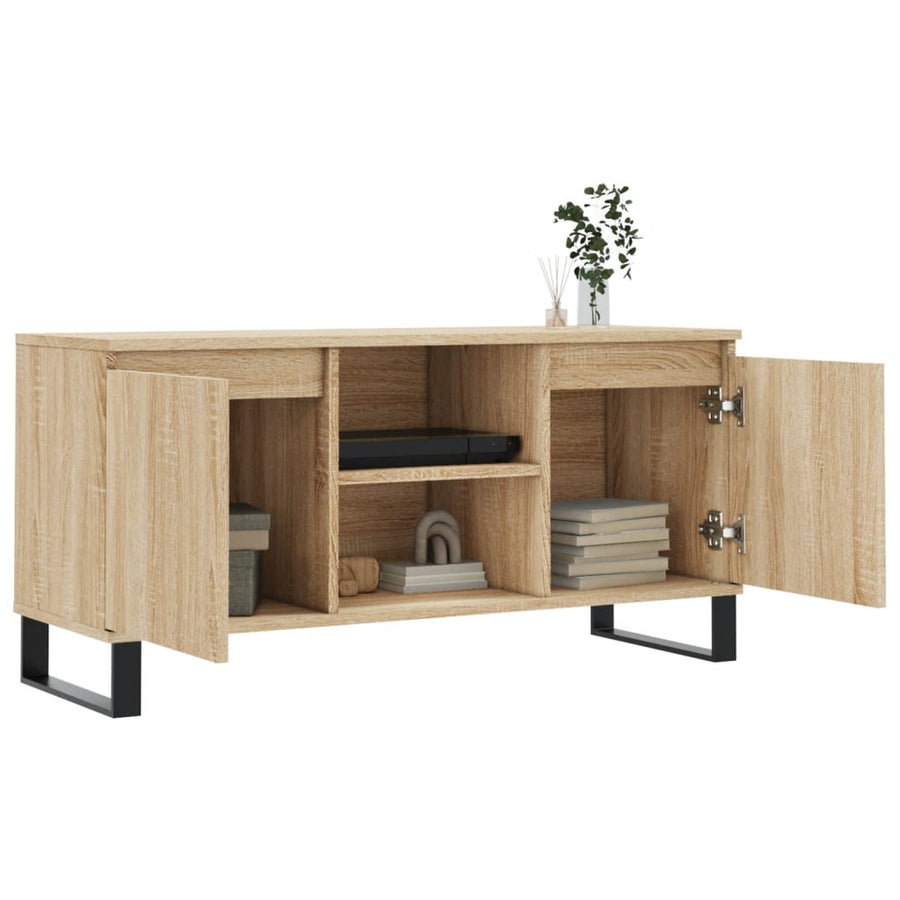 Tv-meubel 104x35x50 cm bewerkt hout sonoma eikenkleurig