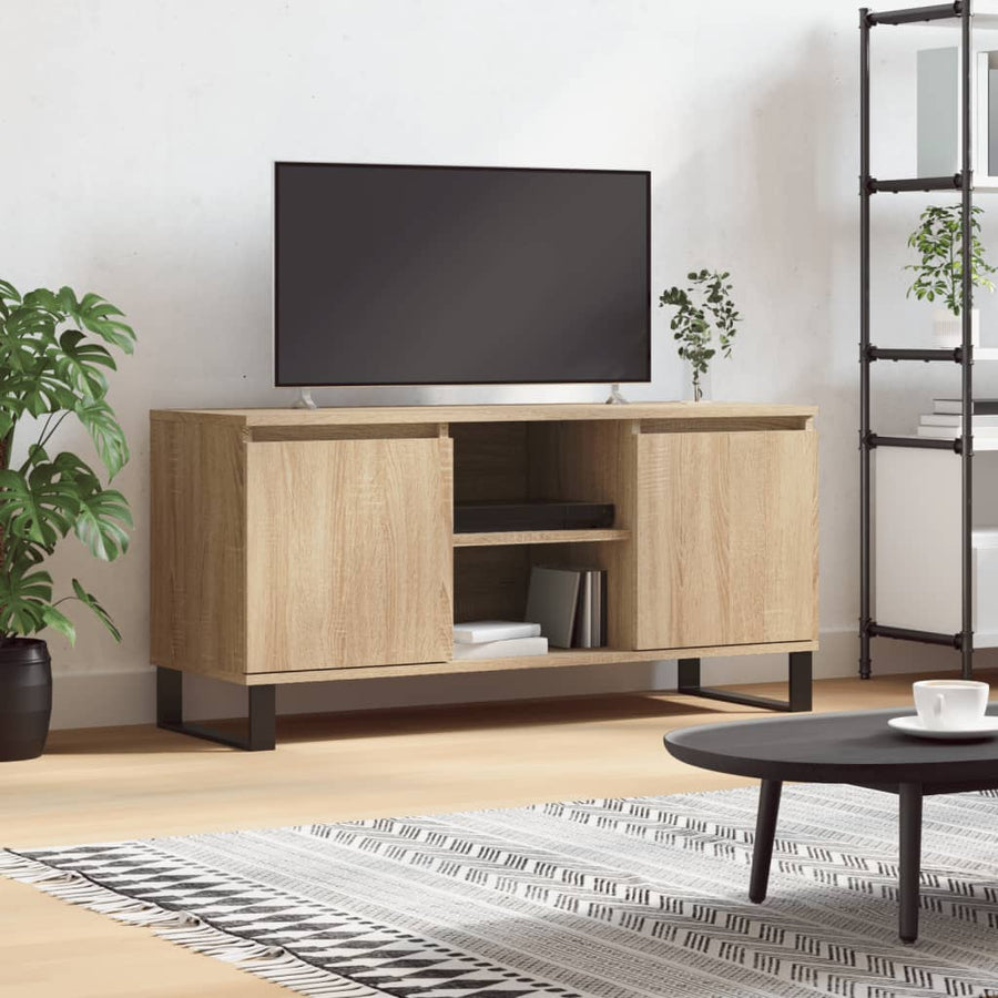 Tv-meubel 104x35x50 cm bewerkt hout sonoma eikenkleurig