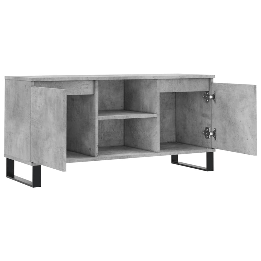 Tv-meubel 104x35x50 cm bewerkt hout betongrijs