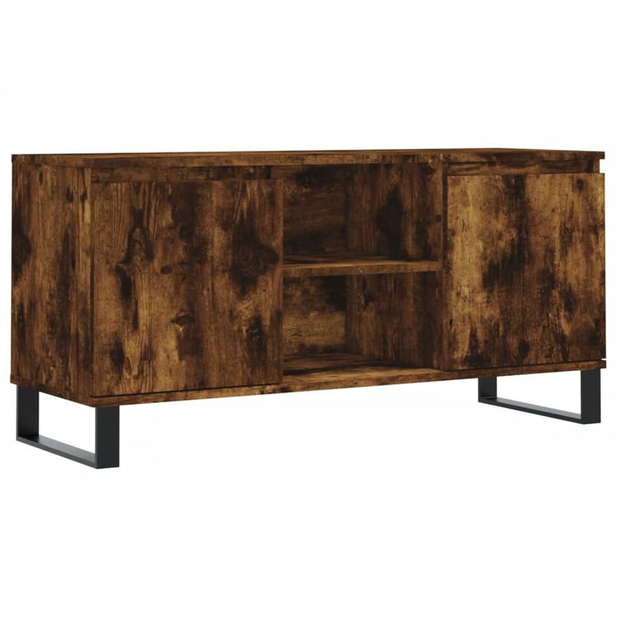 Tv-meubel 104x35x50 cm bewerkt hout gerookt eikenkleurig