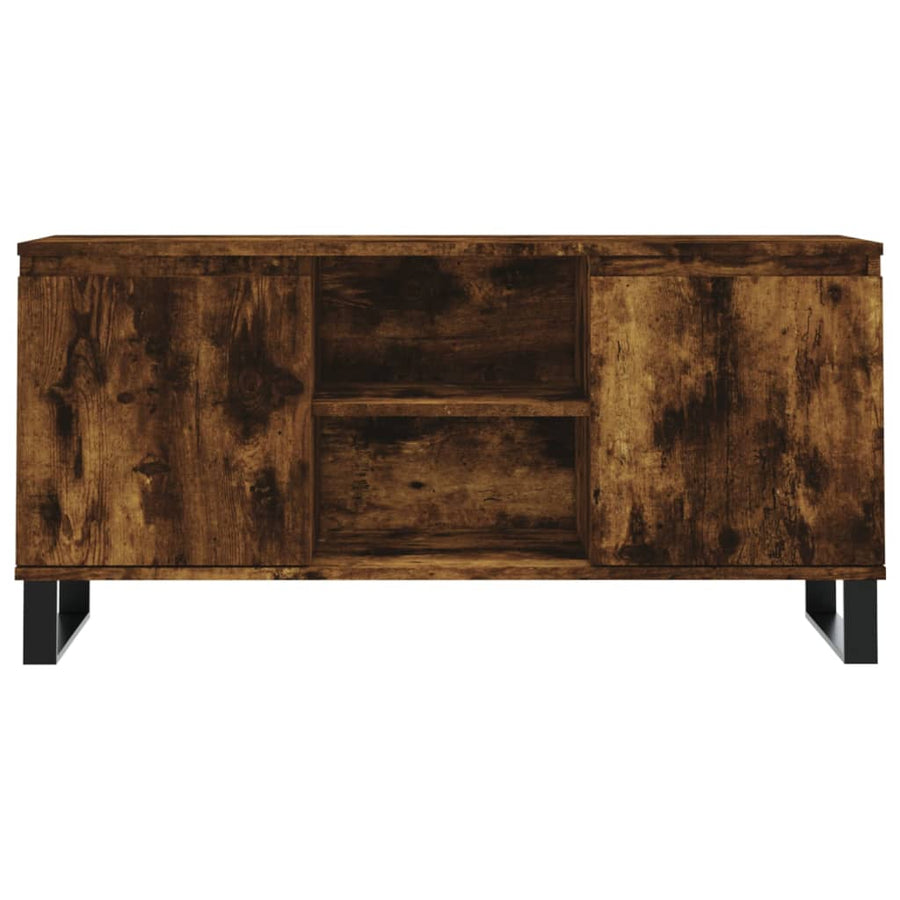 Tv-meubel 104x35x50 cm bewerkt hout gerookt eikenkleurig