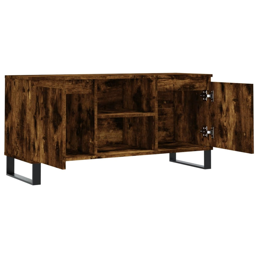 Tv-meubel 104x35x50 cm bewerkt hout gerookt eikenkleurig