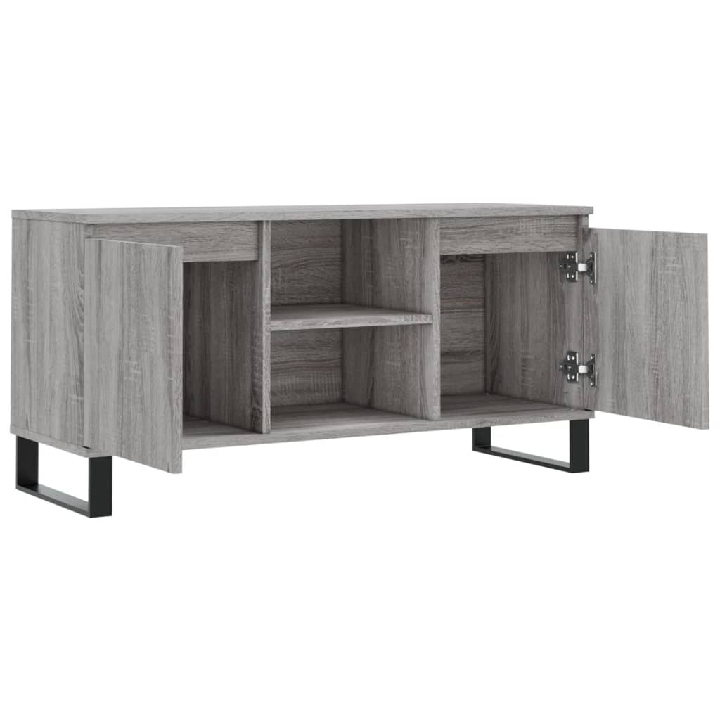 Tv-meubel 104x35x50 cm bewerkt hout grijs sonoma eikenkleurig