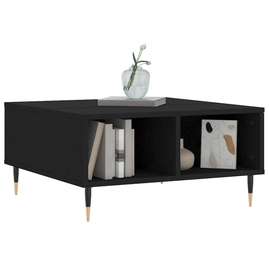 Salontafel 60X60X30 Cm Bewerkt Hout Zwart