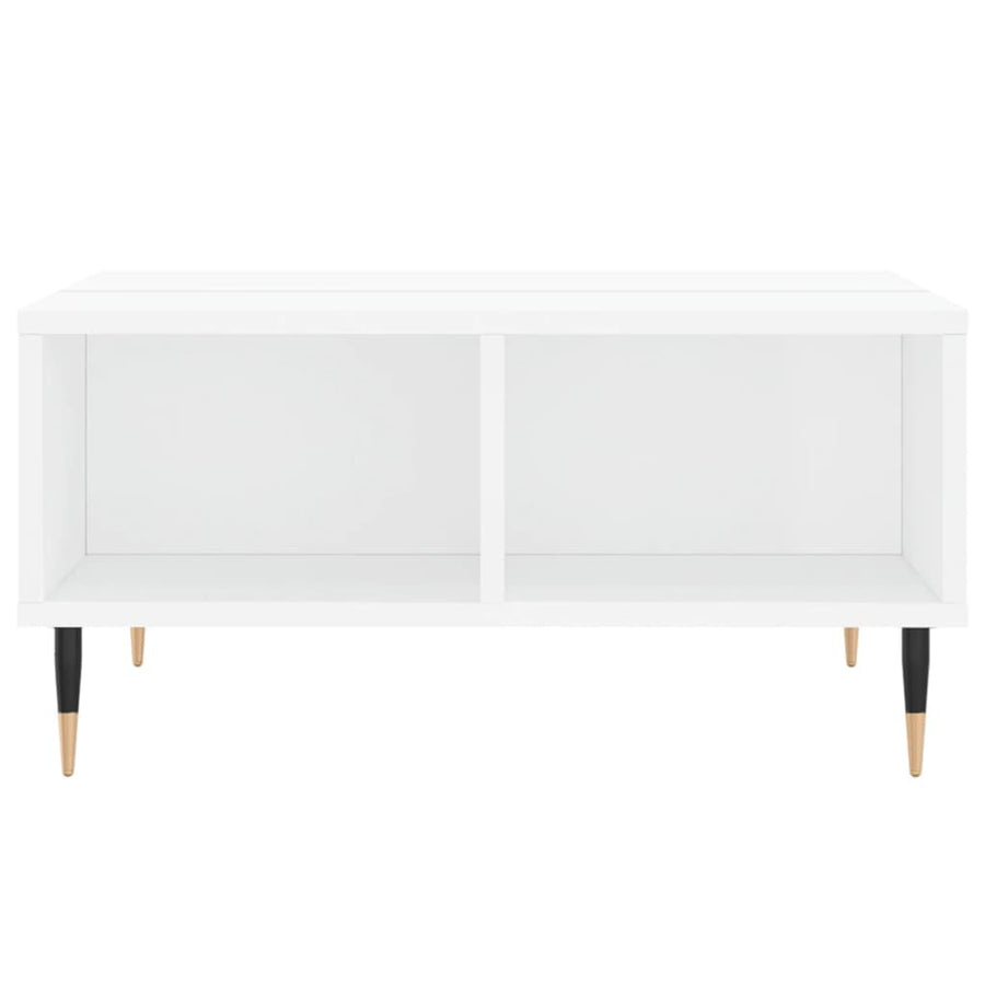 Salontafel 60X60X30 Cm Bewerkt Hout Hoogglans wit