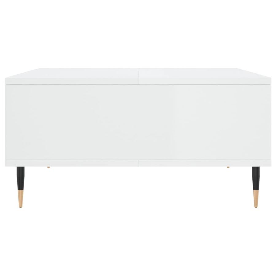 Salontafel 60X60X30 Cm Bewerkt Hout Hoogglans wit