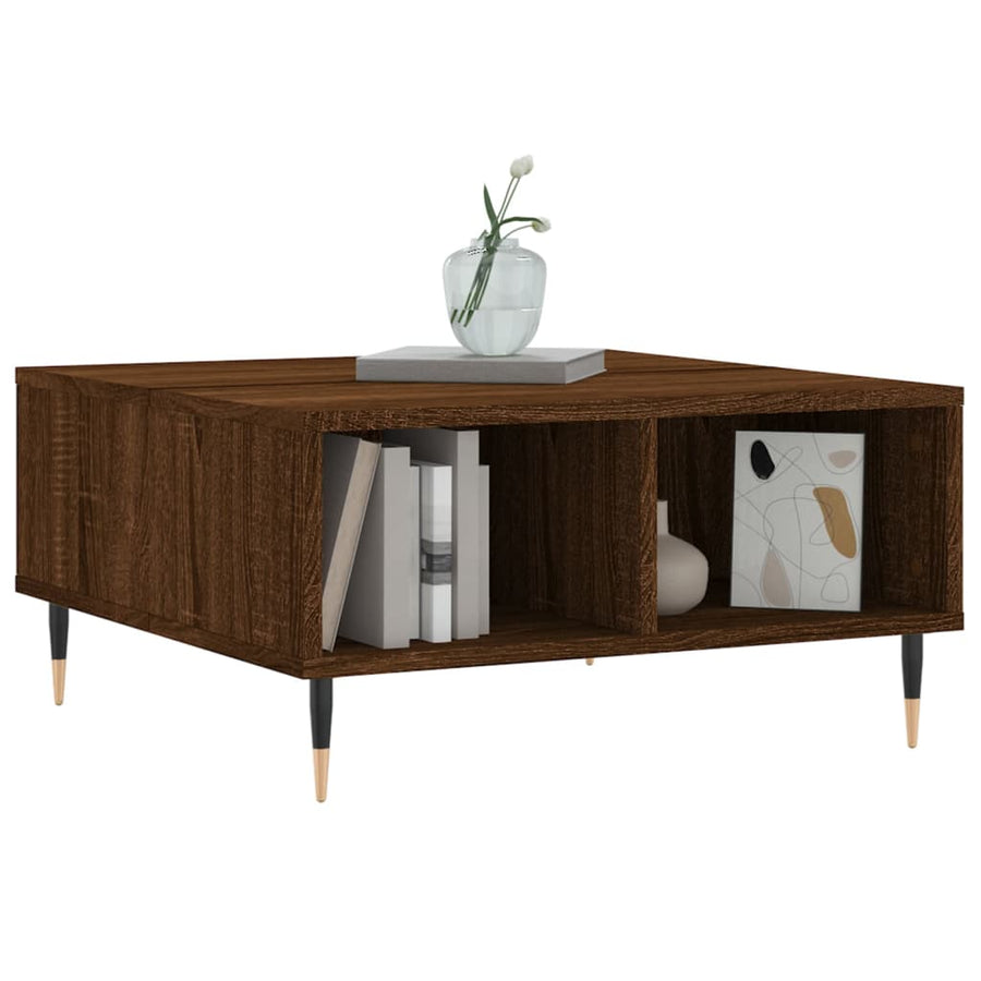 Salontafel 60X60X30 Cm Bewerkt Hout Bruineiken
