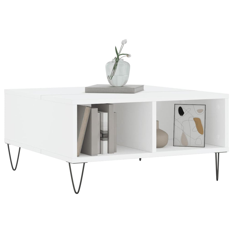 Salontafel 60X60X30 Cm Bewerkt Hout Wit