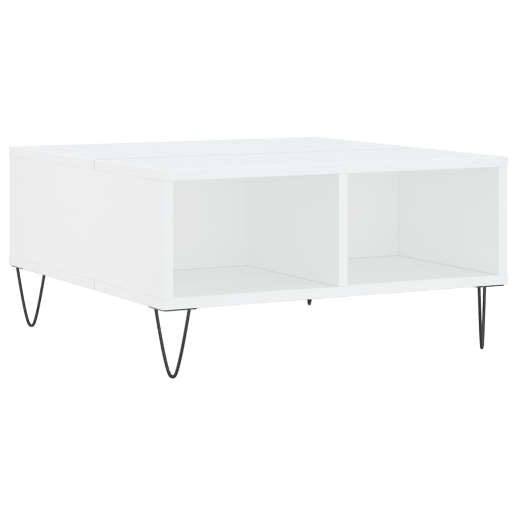 Salontafel 60X60X30 Cm Bewerkt Hout Wit