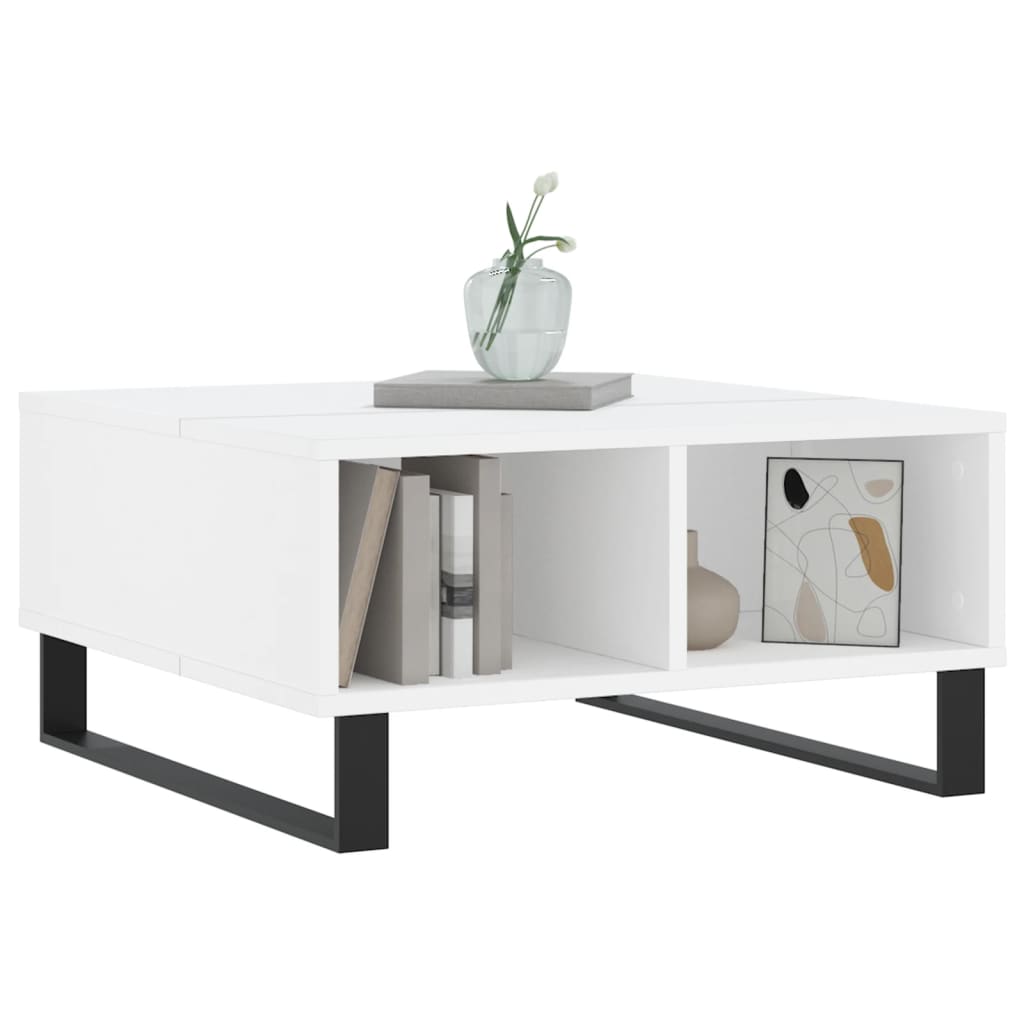 Salontafel 60X60X30 Cm Bewerkt Hout Wit