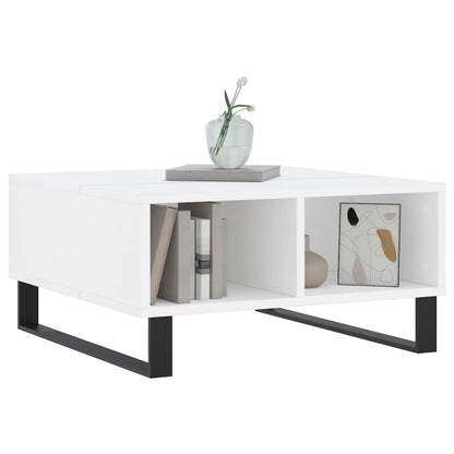Salontafel 60X60X30 Cm Bewerkt Hout Wit