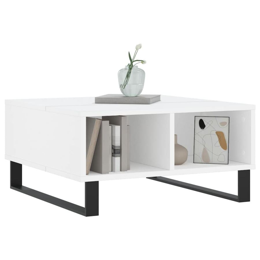 Salontafel 60X60X30 Cm Bewerkt Hout Wit