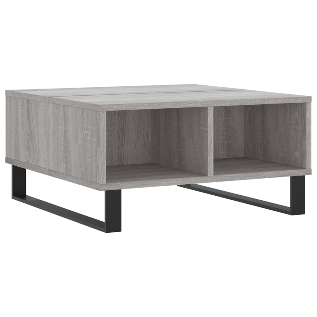 Salontafel 60X60X30 Cm Bewerkt Hout Eikenkleurig Grijs sonoma