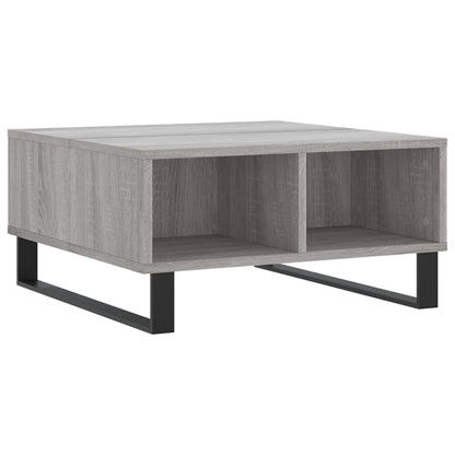 Salontafel 60X60X30 Cm Bewerkt Hout Eikenkleurig Grijs sonoma