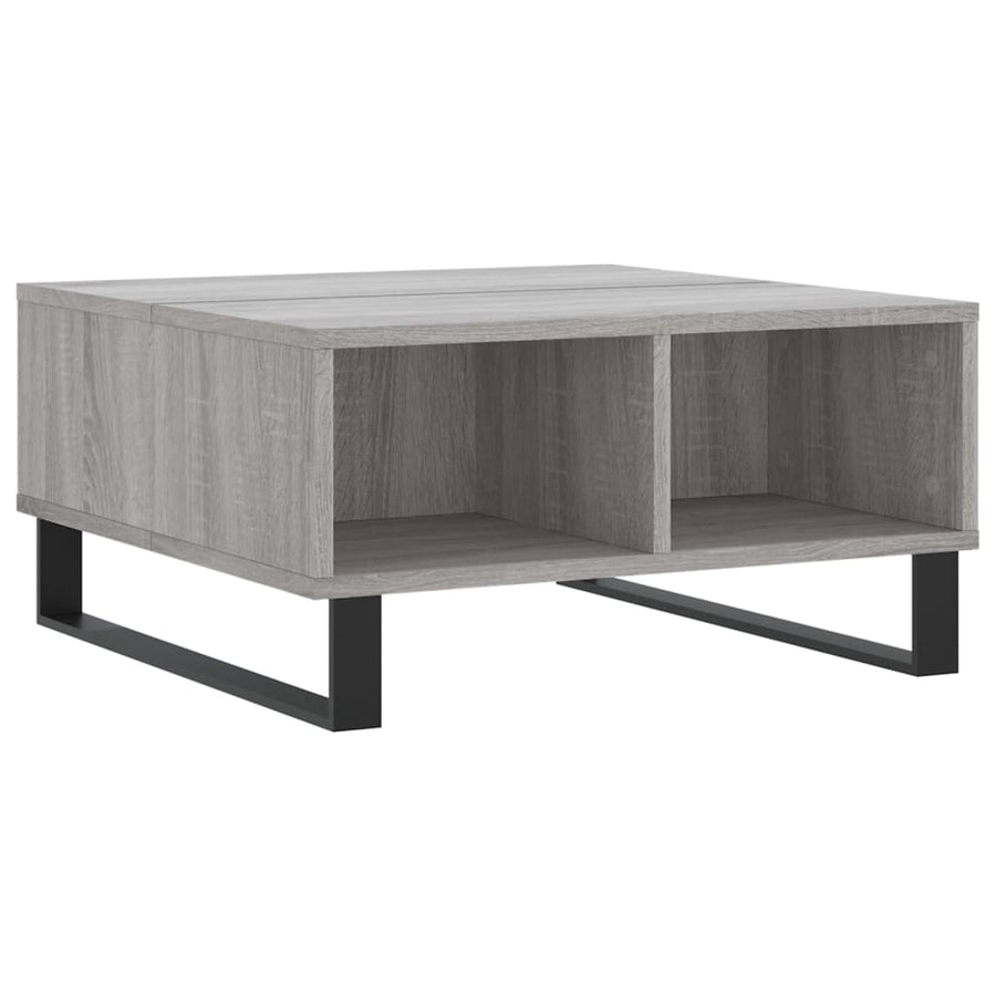 Salontafel 60X60X30 Cm Bewerkt Hout Eikenkleurig Grijs sonoma