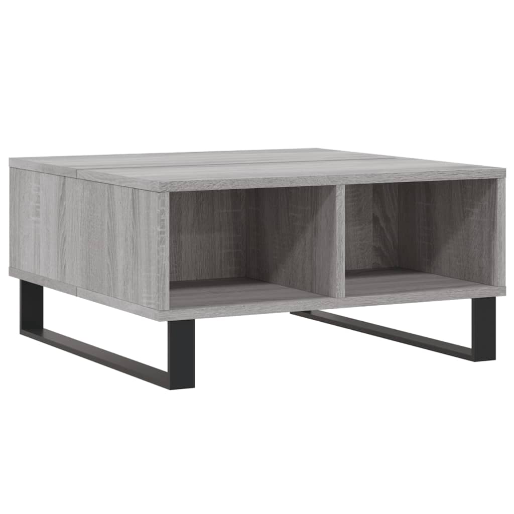 Salontafel 60X60X30 Cm Bewerkt Hout Eikenkleurig Grijs sonoma