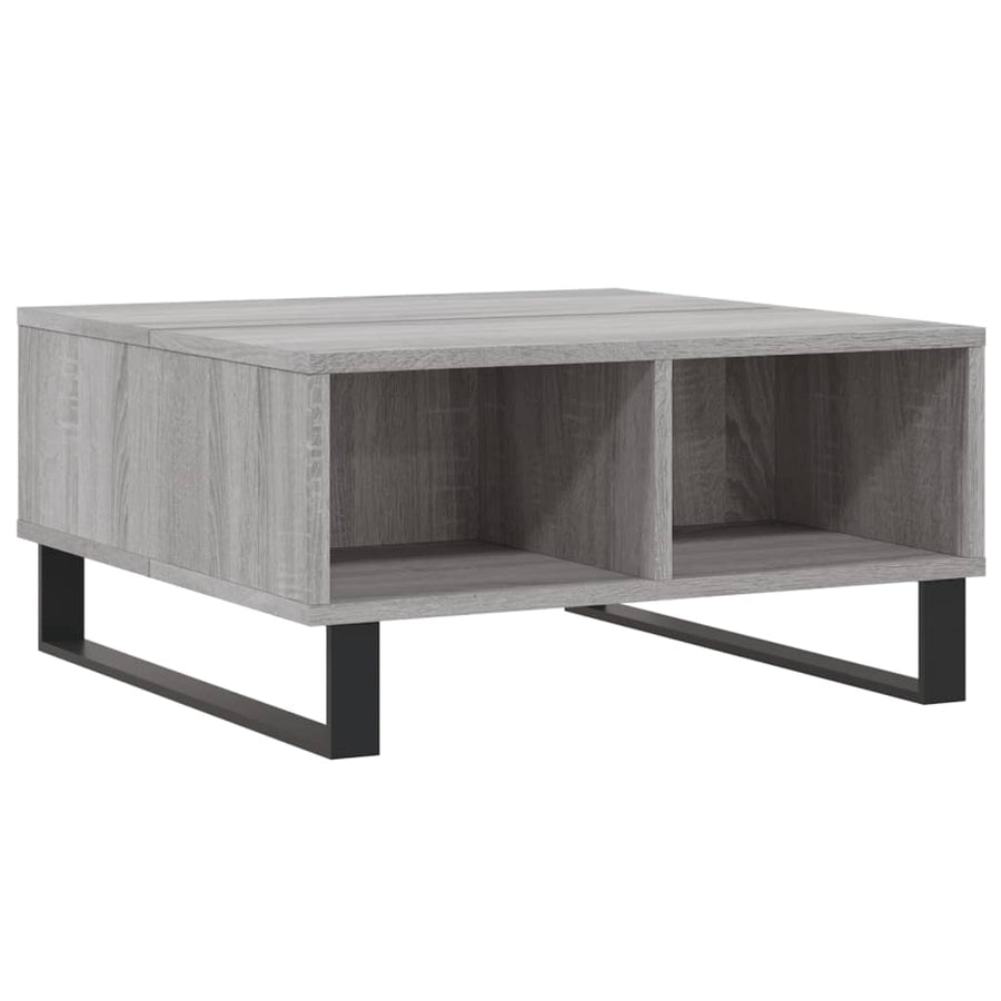 Salontafel 60X60X30 Cm Bewerkt Hout Eikenkleurig Grijs sonoma