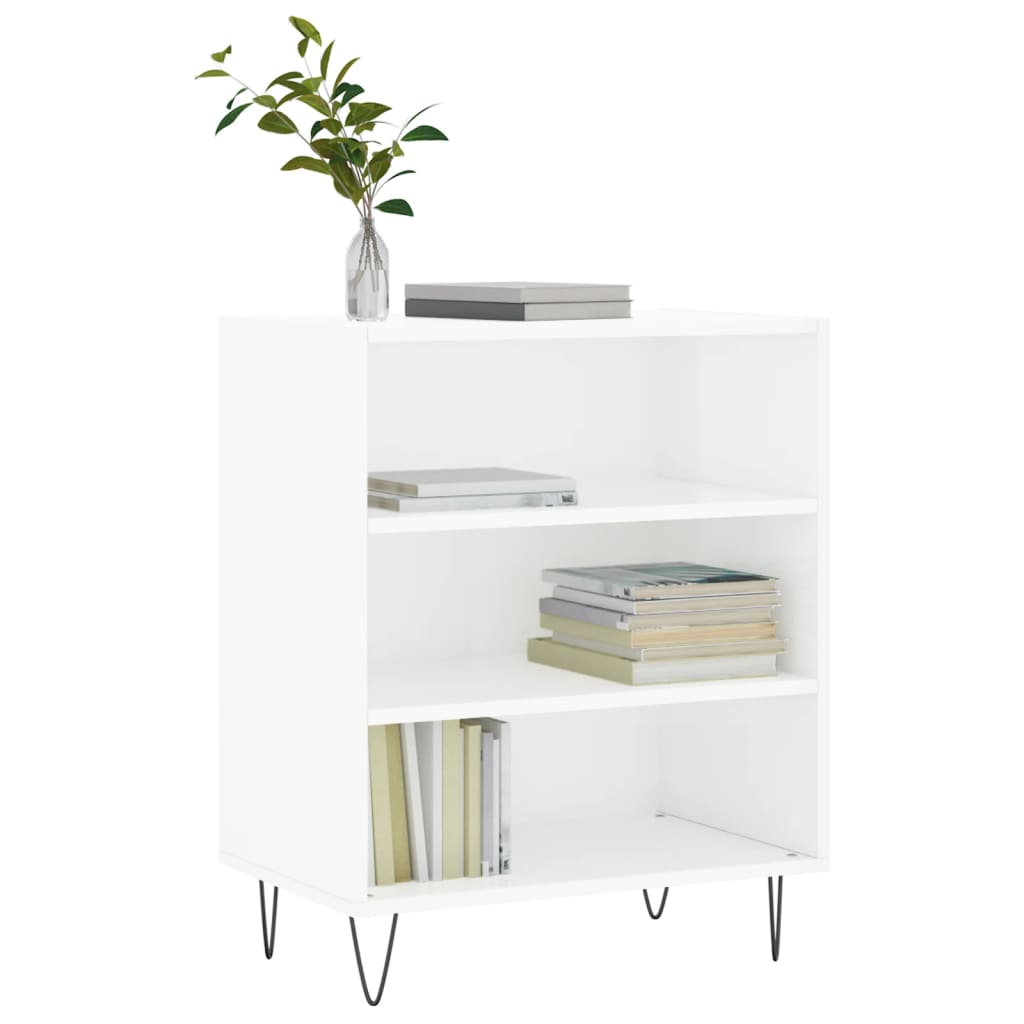 Dressoir 57X35X70 Cm Bewerkt Hout Hoogglans Wit