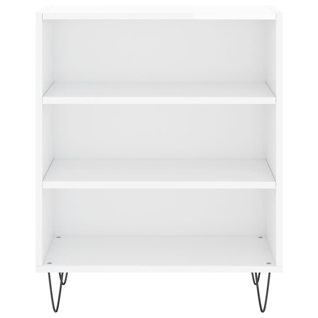 Dressoir 57X35X70 Cm Bewerkt Hout Hoogglans Wit