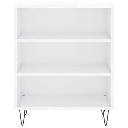 Dressoir 57X35X70 Cm Bewerkt Hout Hoogglans Wit