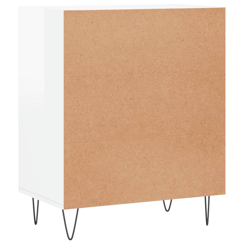 Dressoir 57X35X70 Cm Bewerkt Hout Hoogglans Wit